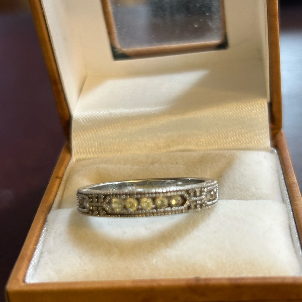 Ornate Silver and Gold Eternity Ring